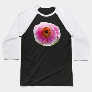 Large Pink Poppy Baseball T-Shirt